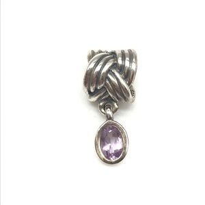 Pandora Purple Amethyst Tied Together Retired Charm
